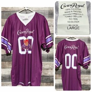 Crown Royal Football Jersey Size L Purple Short Sleeve #00 Polyester